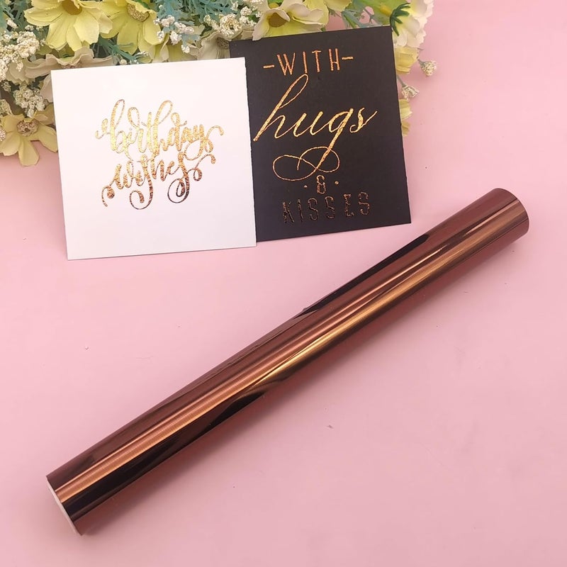 JBQUEEN Metallic Hot Foil Roll, 5M(Length)X19.5CM(Width) Laser Toner Reactive Foil Roll,Use Laminator Laser Printer,Paper Holographic Heat Transfer Craft Foil For Handmade Craft Accessories-Coffee Color - Image 3